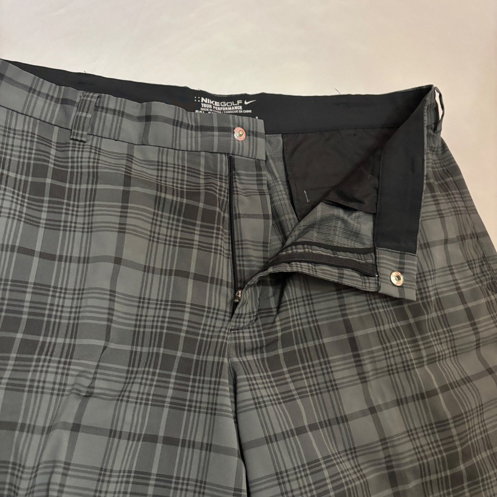 Nike Golf Shorts Mens 36 Grey Plaid Dri-FIT Tour Performance 509182-010 - Picture 3 of 14